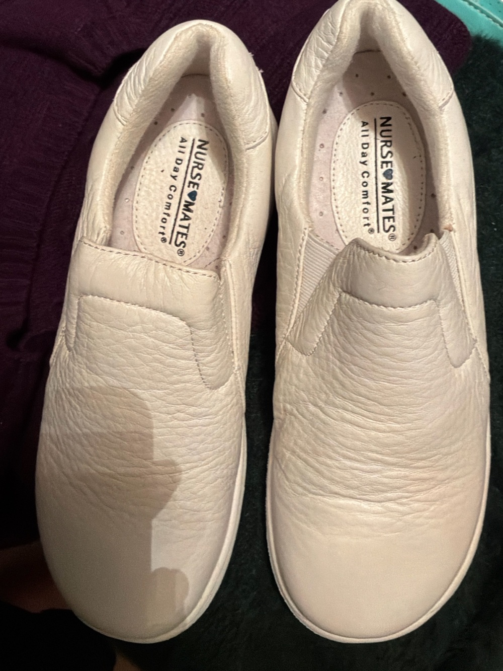 Nurse Mates Dove Slip-On White Leather Professional Work Shoes 6.5 W